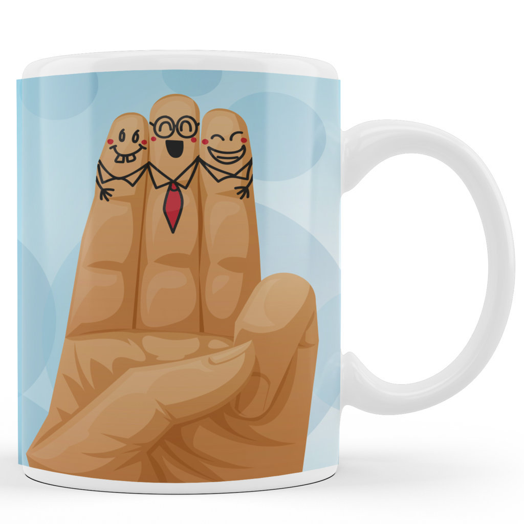 Printed Ceramic Coffee Mug | Friends | Friends Forever Cute Design | 325 Ml. 